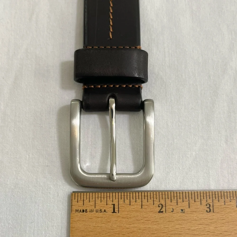 Joseph Abboud Belt Size 42, Dark Brown, Silver Finish Buckle